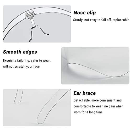 Earthroma Face Shield With Glasses 4 Pack, Anti-Fog Clear Face Mask Shield Ultra Clear Reusable Protective Plastic Mask Droplet Splash Guard For Women Men Kids thumb #4