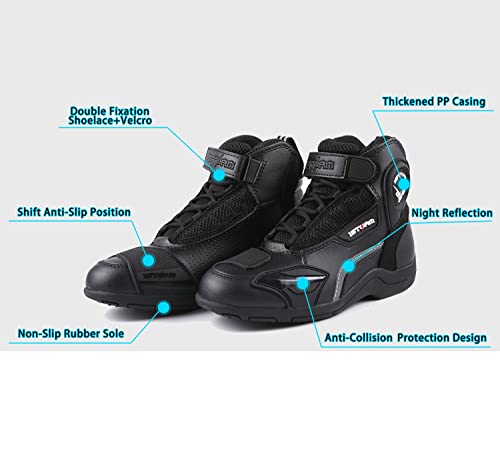 1Storm Men's Motorcycle Boots Rider Racing Black Hiking Trekking Outdoor Boots3