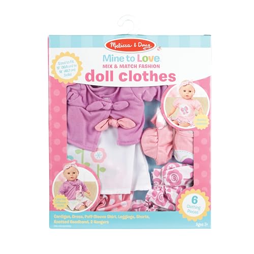 image for Melissa & Doug Mine to Love Mix & Match Fashion Doll Clothes for 12”
