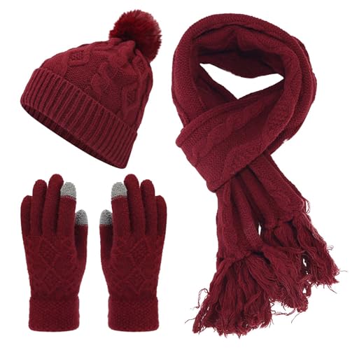 Ensemble gants bonnet écharpe hiver femme contre le gel et le froid glacial