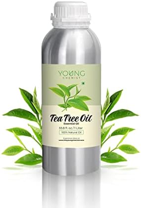 Young Chemist Tea Tree Essential Oil - 1 Litre | Industrial Size, 100% Pure for Professional Use - Acne, Antifungal, Aromatherapy, Cleaning Solutions