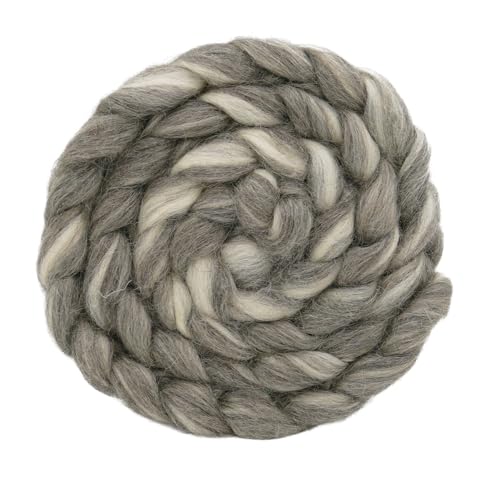 Reine Schurwolle Kammzug – 100g Gotland-Masham-Blend in Naturfarben