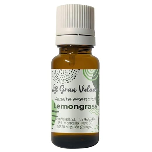 Gran Velada - Aceite Esencial de Lemongrass 30 ml | 100% Puro y Natural | Ideal para Repelente de Insectos | Propiedades Antiinflamatorias y Desinfectantes