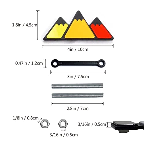 Image of Tri-Color Grille Badge Emblem Decoration Accessories Car Truck Label Compatible for Tacoma 4Runner Tundra Sequoia Rav4 Highlander (Mountain Yellow /Orange /Red)