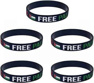 DPWOUM 5 pulseras de la bandera de Palestina, pulsera de silicona para hombre y mujer, pulsera de silicona con bandera israelí, soporte con bandera israelí para hombre, joyería de moda, 1 centimeter,