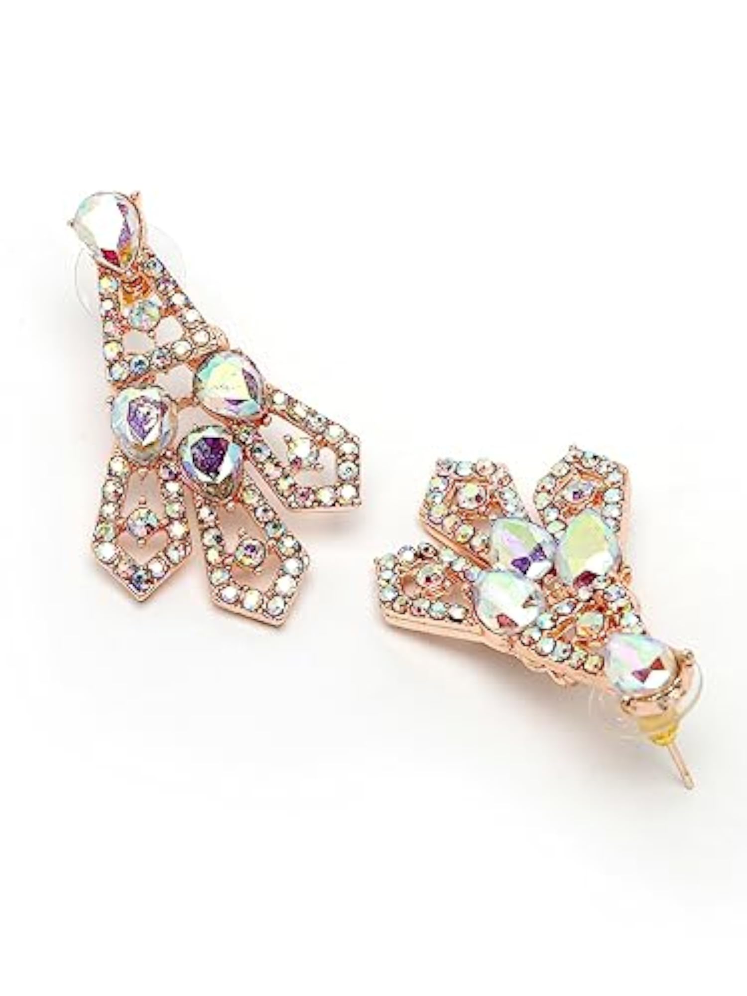 Glam Rainbow Stones Collar Necklace Set