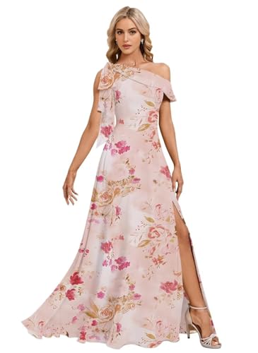 I Was Overwhelmed—Until These 21 Floral Mother of the Bride Dresses Made Me Feel Like a Queen 3 Bekvamlighet Bow One Shoulder Bridesmaid Dresses for Wedding Flor...