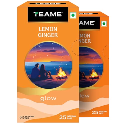 Image of TE-A-ME Lemon Ginger Herbal Tea Infusion, 25 Bags | Pack of 2