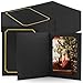 Golden State Art, Acid-Free Photo Folders for 5x7or 4x6 Picture,Pack of 50 Black Cardboard/Paper Frames,Great for Portraits and Photos,Special Events: Graduation,Wedding,Baby Showers