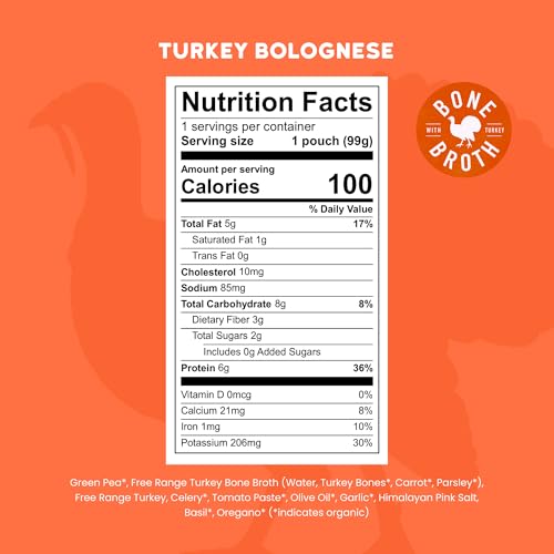 Image of Serenity Kids Turkey Bolognese Baby Food Pouches, Organic, 3.5 Oz, 12 Pack | Savory Bone Broth, For 7M+, Toddler Snack, Protein Snack, Toddler Food Pouch, Baby Snacks, Protein Baby Food Pouch