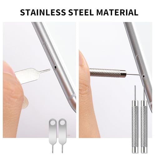4 Pcs SIM Card Tool Kit with Openers Needle Ejector Compatible for All iPhone Apple iPad/HTC/Samsung Galaxy/Moto/OnePlus/Google Cell Phone and Smart Watch Link Remover