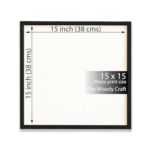 Image of Square Frame 15x15 Inch | Black Photo Frame For Wall | Elegant Wall Frame | Wooden Photo Frame To Elevate Decor | Stylish Big Photo Frames For Wall | Ideal Hanging Photo Frames For Wall Decoration