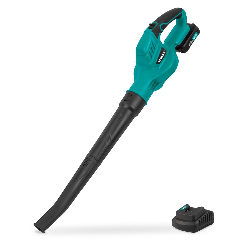 VONROC Soffiatore per Foglie a Batteria 20V - Velocità 180 km/h, Leggero ed Ergonomico, Impugnatura Soft-Grip, Modello 2024