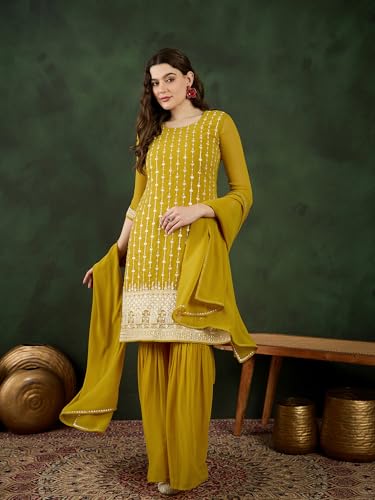 Image of SheWill Kurta Set for Women - Maroon Velvet Zari Sequence Cording Embroidered Kurta with Pant and Cutwork Organza Dupatta
