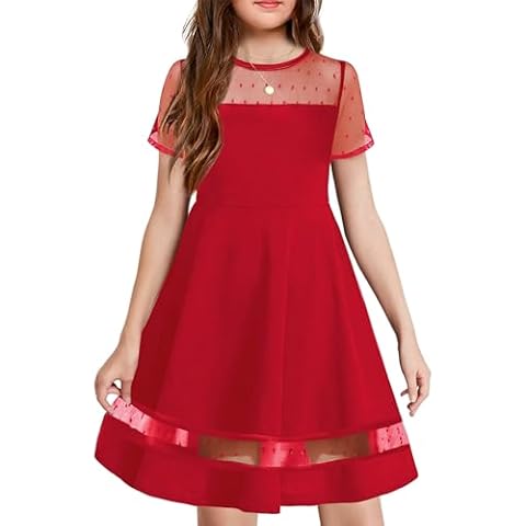 Arshiner Girls Summer A-Line Mesh Dress Cover
