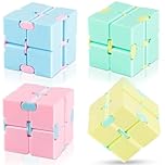 4 Pcs Fidget Cubes, Infinity Cube, Fidget Cube for Adults Random Assorted Colors 2x2 Cube, Fidget for Office Travel, Quiet Rotation
