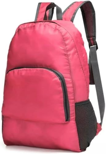 Mochila De Nylon Dobrável Impermeável Esportiva Escolar 25L (Rosa)