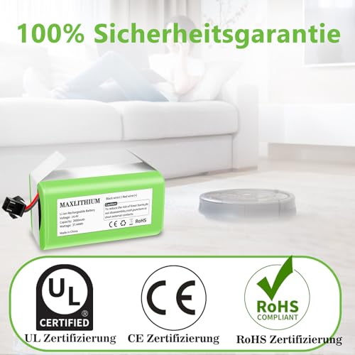 14.4V 2600mAh Ersatzakku für Eufy RoboVac G10 G20 G30 G35 G40 Hybrid, für RoboVac 11 11S 11S MAX 12 15C 15C Max 25C Max 30 30C 30 Max 35C, für Ecovacs Deebot N79 N79S DN622, für Tesvor X500 Akku