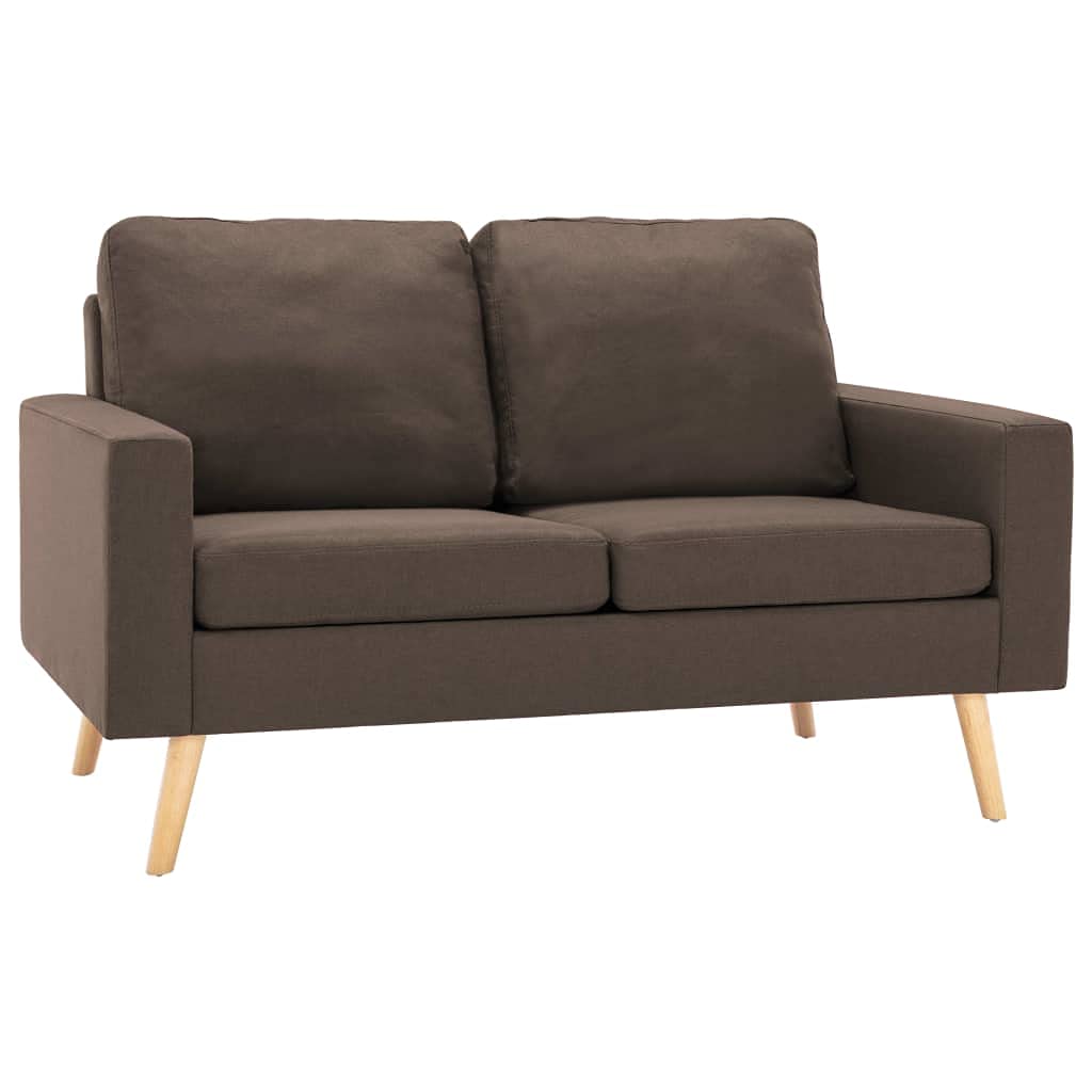 vidaXL Divani Set 2pz Divanetti Sofà Ottomane Canapè Poltrone Dormeuse Arredo Salotto Sedute Seggiole Soggiorno Mobili in Tessuto Marrone