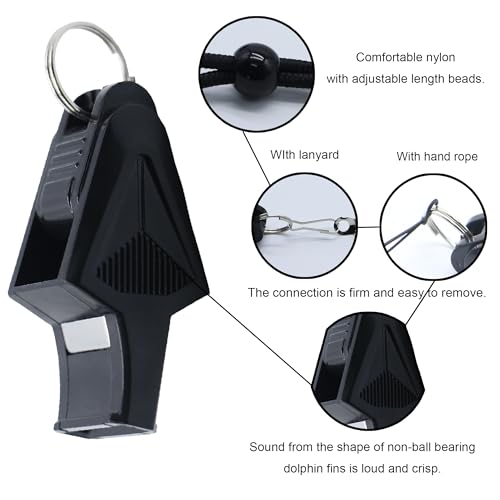 Silbato para entrenador con cordón negro miniatura 2
