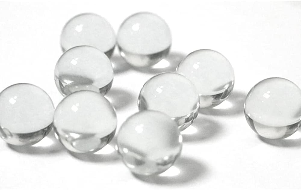 Cawhui 20 Pcs 10mm Clear Glass Marbles Solid Marble Beads Marbles Games Bouncing Ball Pinball Machine for Vase Fish Tank Filler Home Decor, Dice and Marble Games, Sports and Outdoor Play