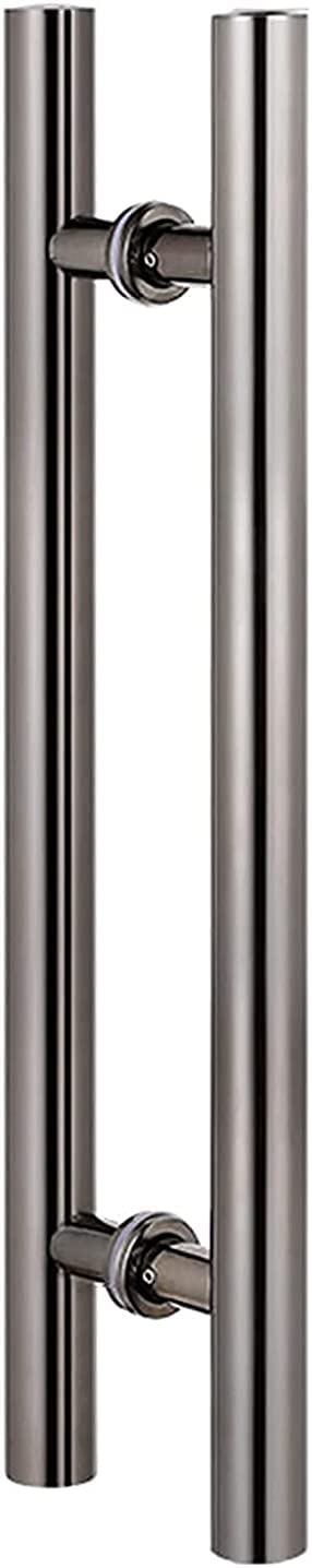 CWCQGH Door Handle Sliding Barn Door Handle Stainless Steel Modern Push-Pull Lever Handle Double Sided H Shape,Black-120Cm/47Inch