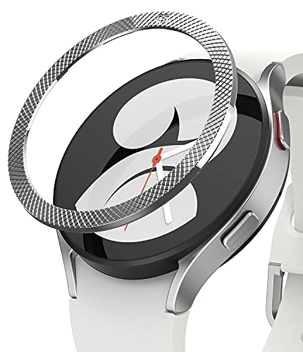 Image of Ringke Bezel Styling Compatible with Samsung Galaxy Watch 4 40mm / Galaxy Watch FE Accessory Adhesive Frame Ring Cover Anti Scratch [Stainless Steel] Protection - Silver [40-40]