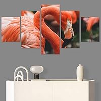 SIGNWIN 5 Panel Canvas Wall Art Pink Wings for Home Decorations Ready to Hang - 60