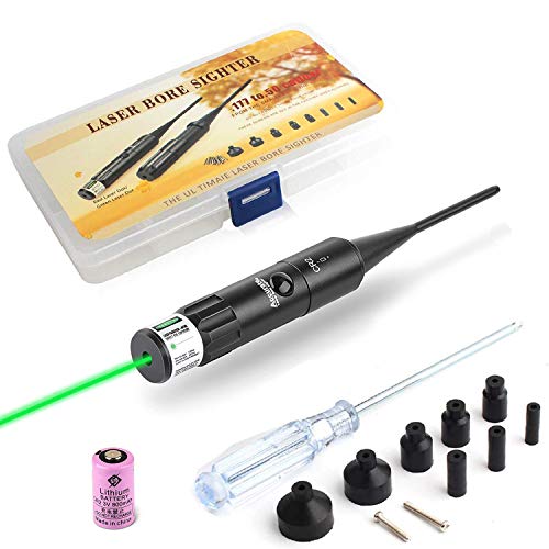 AIRKOUL Green Laser Bore Sight Kit High Accuracy Laser Boresighter for .177 to .50 Caliber Rifle Scope Handgun Shotgun Laser Bore Sighter for Hunting