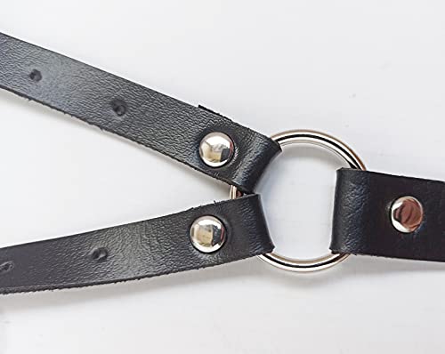 Leather Suspenders For Men, Body Harness Belt Punk Adjustable Faux Leather Suspenders With Hook And Rings For Men, Harness For Men Black