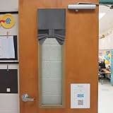 NICETOWN Blackout French Door Curtains, Room Darkening Classroom Window Covering Door Shade, Easy Installed Front Back Door Window Curtain for Living Room Bedroom, 1 Panel, Grey, 8' W x 36' L