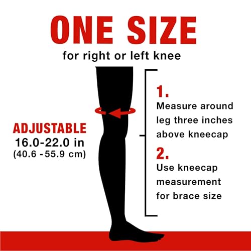 Image of ACE Hinged Knee Brace, Helps Support Weak, Injured, Arthritic or Sore Knee, One Size Fits Most, Black (Pack of 2)