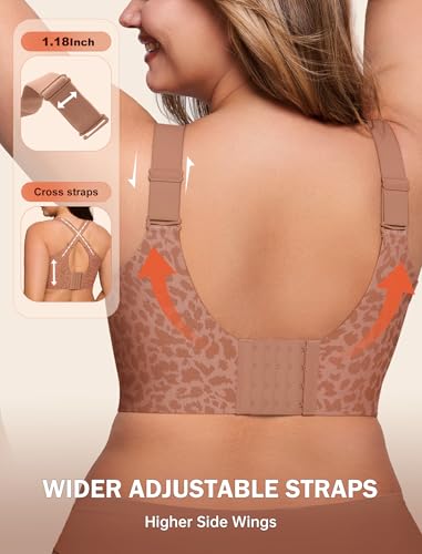 Image of LetsJoli Bras for Women Supportive Wireless Push Up Bra Full Coverage No Underwire Seamless Plus Size for Older Women