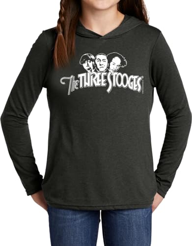 Buy Cool Shirts Three Stooges White Logo Kids Long Sleeve Hoodie - Main Image
