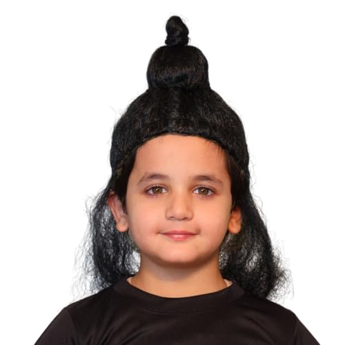 Image of Kaku Fancy Dresses Black Jata Wig, Mythological Character Costume Accessory Small Size, Men & Women, Drama Shows