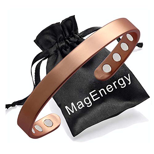 Copper Bracelet for Men and Women 99.9% Pure Copper Bangle 6.5" Adjustable