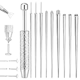 QIVDSEC Piercing Taper Ball Grabber Tool 14G/16G/18G/20G Stainless Steel Piercing Taper Tool Insertion Pin Set for Changing Jewelry on Ear/Nose/Navel/Lip/Eyebrow