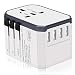 Reiseadapter Reisestecker Weltweit 224+ L&auml;ndern Universal Travel Adapter 4 USB +Type C + AC Aufladung International einsetzbar f&uuml;r Europa Deutschland UK Australien USA Asien Usw (Wei&szlig;)