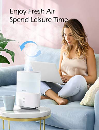 Homasy Cool Mist Humidifier Diffuser, 2.5L Essential Oil Diffuser, Top Fill Humidifier for Bedroom, Home and Office, Baby Humidifier with Adjustable Mist Output, Sleep Mode, Auto Shut Off