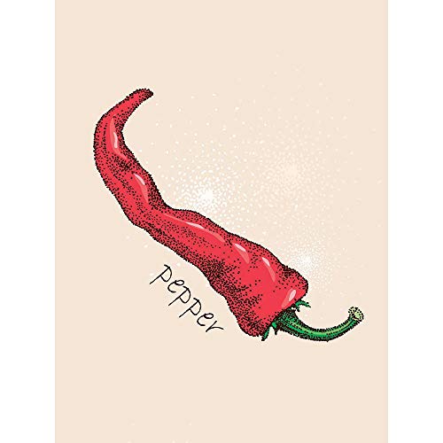 Wee Blue Coo Painting Drawing Food Drink Red Hot Chilli Pepper Wall Art Print Mur Décor 30 x 41 cm