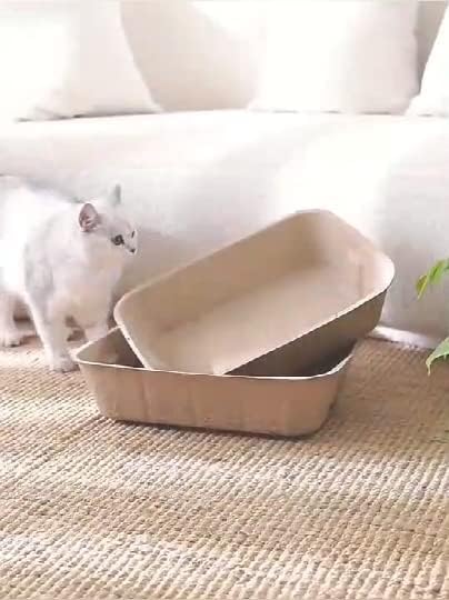 Miniatura 5 de Caja de arena desechable para gatos (paquete de 3), caja de arena desechable y bandeja de arena de papel para gatos, hámster, conejillo de indias,