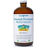 LIQUIDHEALTH Prenatal/Postnatal Multiple Liquid Women's Multivitamin with Real Folate - Pre & Postnatal Vitamins for Before, During, After Pregnancy - Made in USA, Vegan, Sugar-Free, Non-GMO (32 oz)