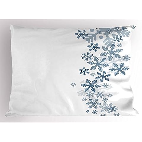 Lunarable Snowflake Pillow Sham for Winter Decor Cover