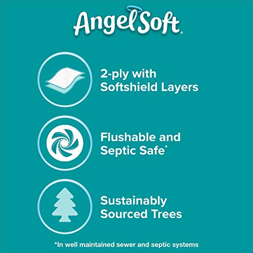 Angel Soft® Toilet Paper, 4 Mega Rolls = 16 Regular Rolls, 2-Ply Bath Tissue #TOP4