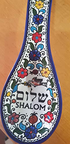 Bluenoemi Armenian Ceramics spoon rests for kitchen Rest Spoon Shalom Israel Gift