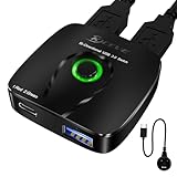 YOUTINGHDAV Switch USB 3.0 2 PC, 2 in 1, switch USB 3.0 per 2 computer share mouse, tastiera, con cavo remoto