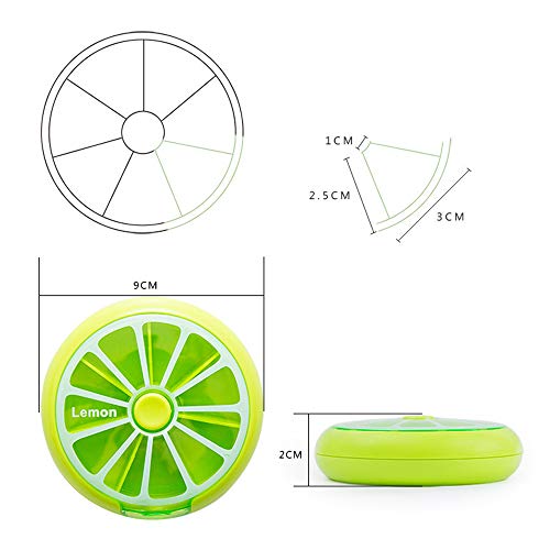 cholinchin Draagbare 7 dagen pillendoos, ronde pillendoos, tablettdoos voor pillendoosjes, een week broekzak, vitamine opbergdoos (3 stuks), 3 kleuren, groen, oranje, roze - Afbeelding 4