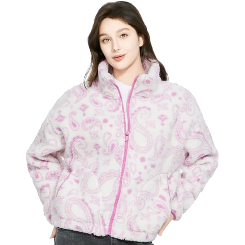 Women's Fleece Jackets Full Zip High Collar 290G Thickened Coats Long Sleeve Casual Outdoor Jacket4