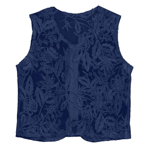 Kids Girls Embroidery Dance Top V Neck Sleeveless Waistcoat Vest Lightweight Zipper Outerwear2