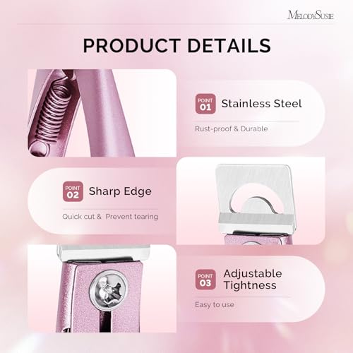 Image of MelodySusie Adjustable Stainless Steel Acrylic Nail Clippers, Rose Gold